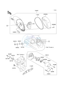 VN 1600 B [VULCAN 1600 MEAN STREAK] (B6F-B8FA) B7F drawing TAILLIGHT-- S- -