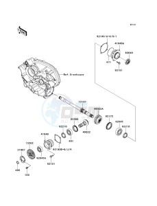 KVF 650 E [BRUTE FORCE 650 4X4 HARDWOODS GREEN HD] (E6F-E9F) E8F drawing FRONT BEVEL GEAR