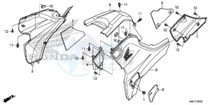 TRX420FA1H TRX420 ED drawing SIDE COVER/TANK COVER