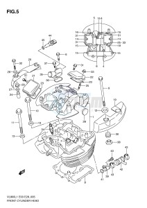 VL800 (E3-E28) VOLUSIA drawing FRONT CYLINDER HEAD (VL800CL1 E3)