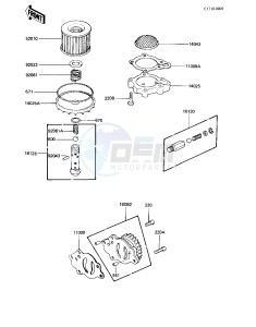 KZ 440 A [LTD] (A2-A4) [LTD] drawing OIL PUMP_OIL FILTER -- 81-83 A2_A3_A4- -