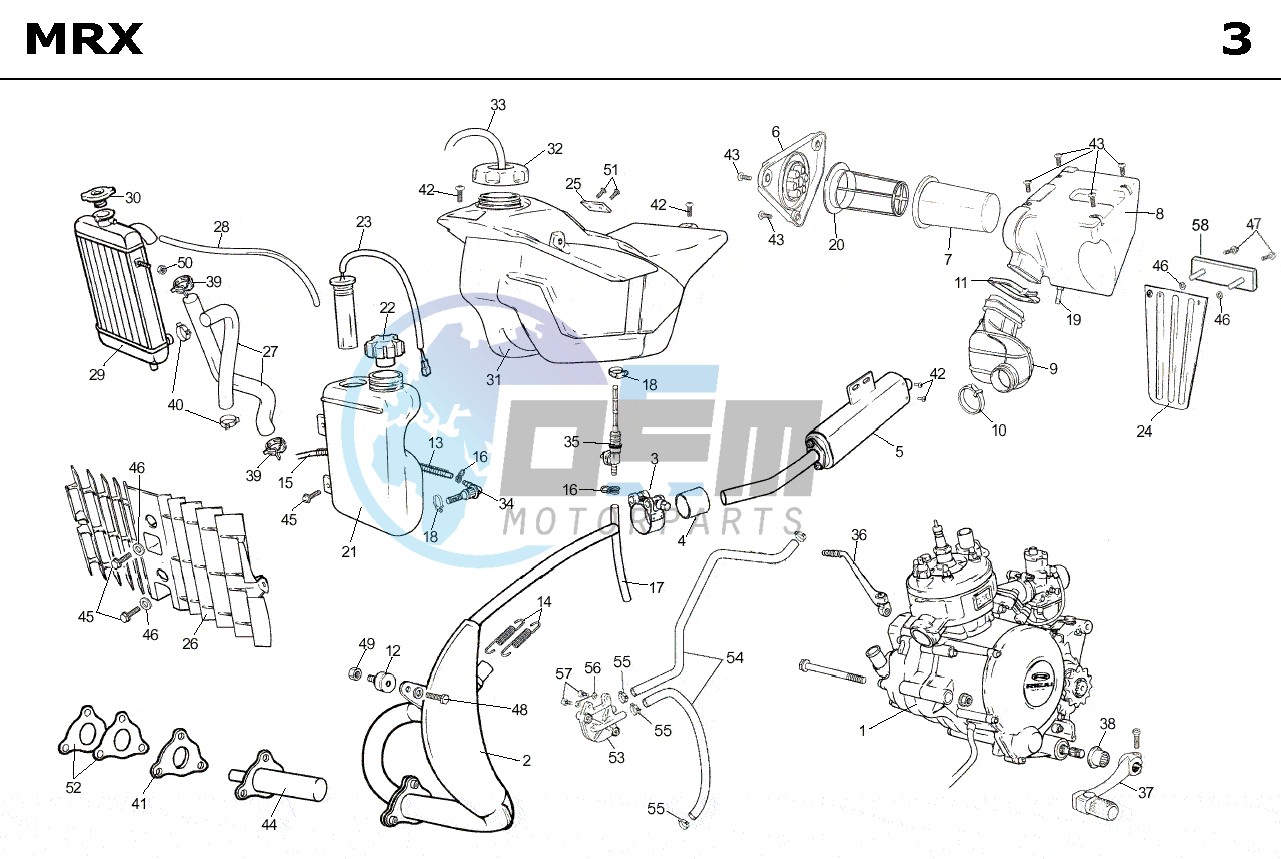 EXHAUST,RADIATOR,TANK, AIRFILTER