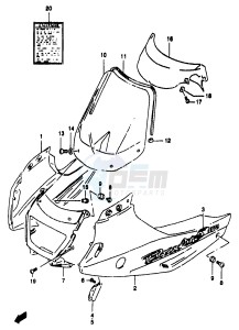 GSF1200A (E18) drawing COWLING BODY (GSF1200SX SAX)