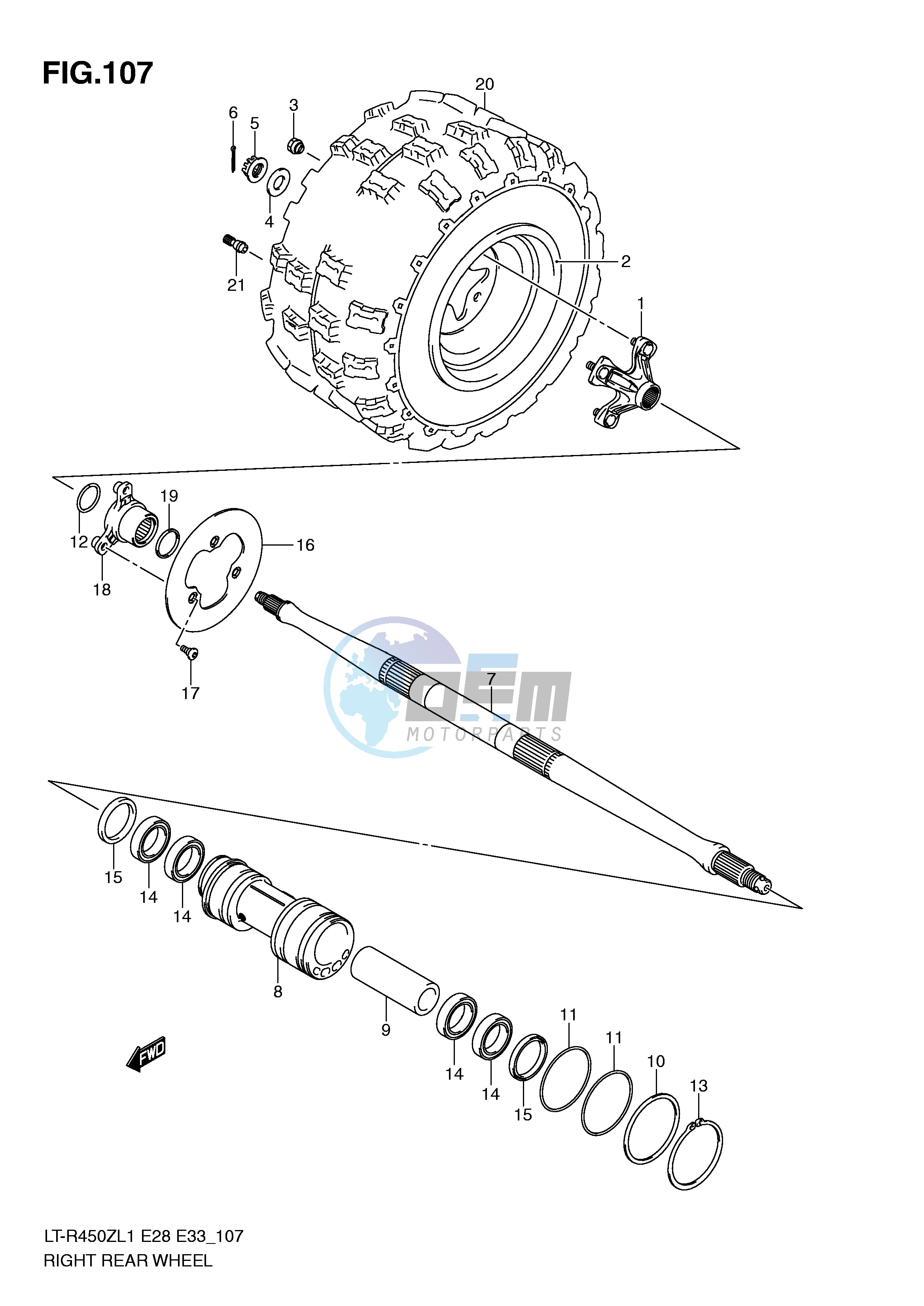 RIGHT REAR WHEEL (LT-R450ZL1 E28)