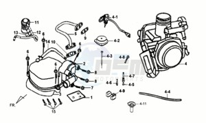 ORBIT 50 drawing CYLINDER HEAD COVER / CARBURATOR