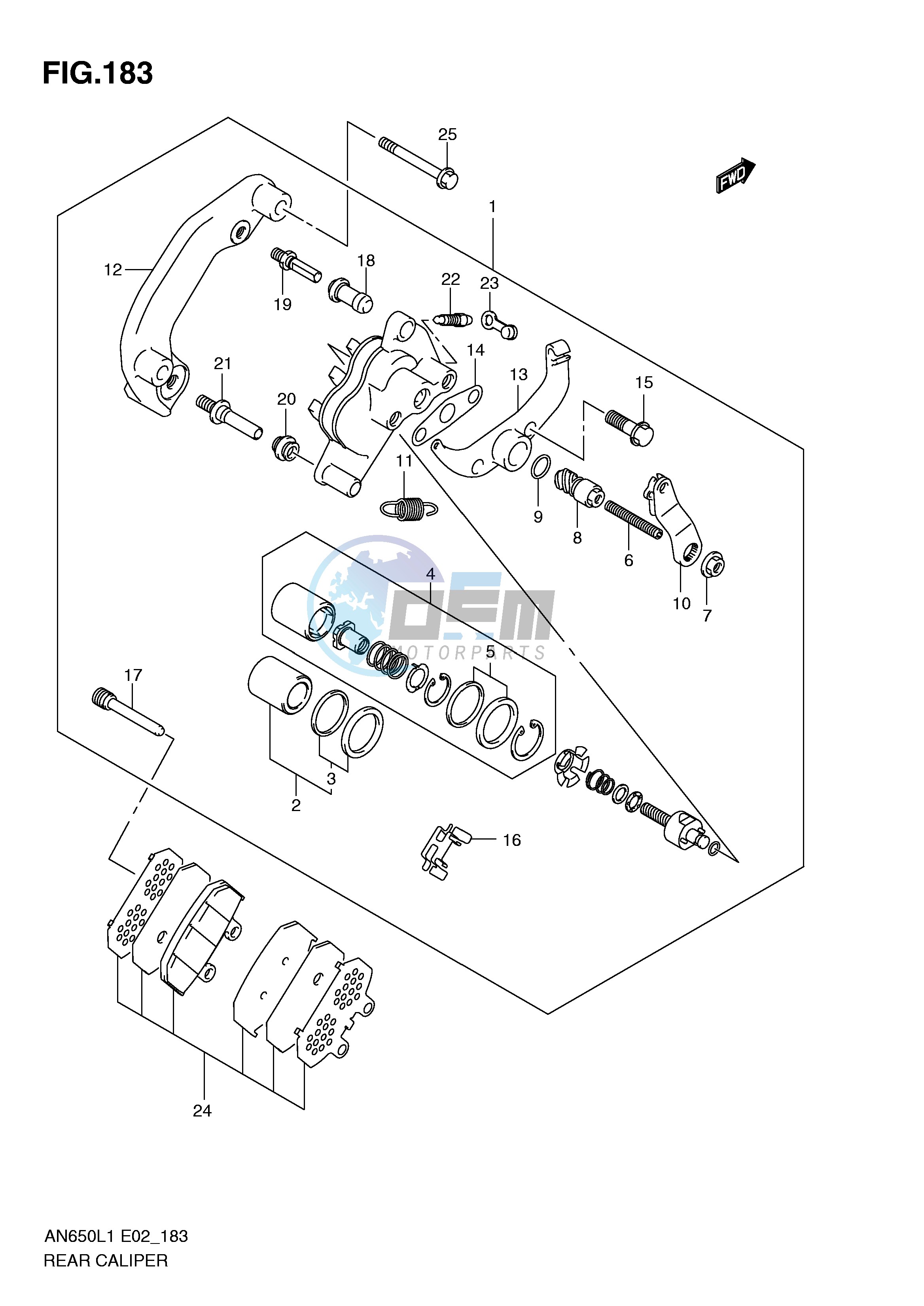 REAR CALIPER (AN650L1 E19)