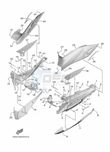 MWD300 TRICITY 300 (BED9) drawing STAND & FOOTREST 2