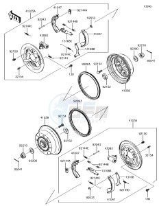 MULE SX 4x4 KAF400HJF EU drawing Rear Hub