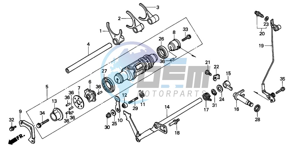 SHIFT DRUM/SHIFT FORK