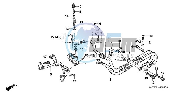 REAR BRAKE HOSE (VFR800)