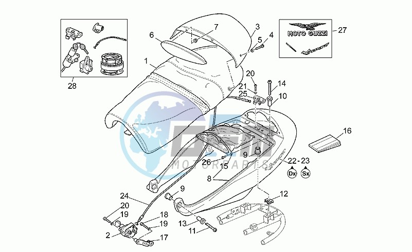 Saddle - rear fairing