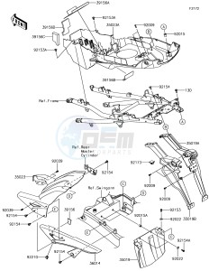 VERSYS 1000 KLZ1000BHF XX (EU ME A(FRICA) drawing Rear Fender(s)