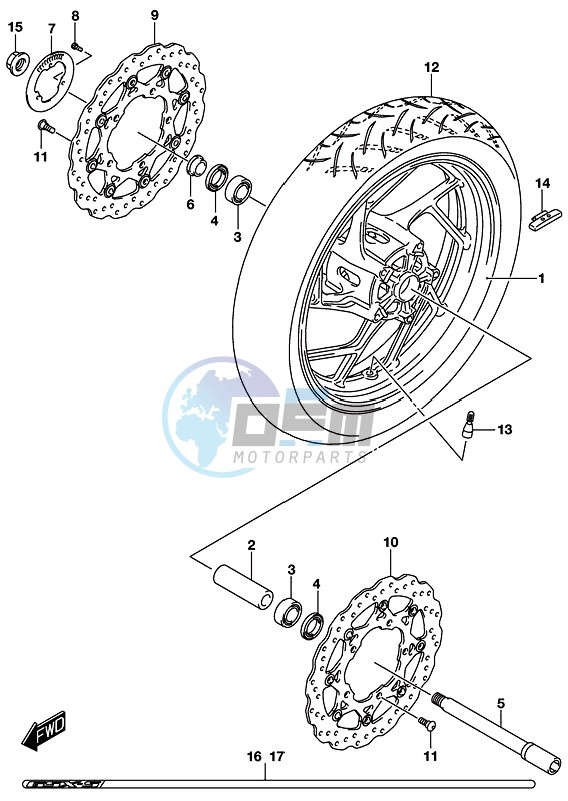 FRONT WHEEL (GSX-S750ZAL8 E21)