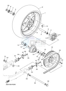 XVS1300CU XVS1300 CUSTOM XVS1300 CUSTOM (2SS4) drawing REAR WHEEL