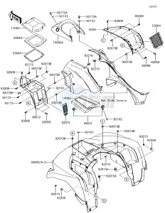 BRUTE FORCE 750 4x4i EPS KVF750GJF EU drawing Front Fender(s)