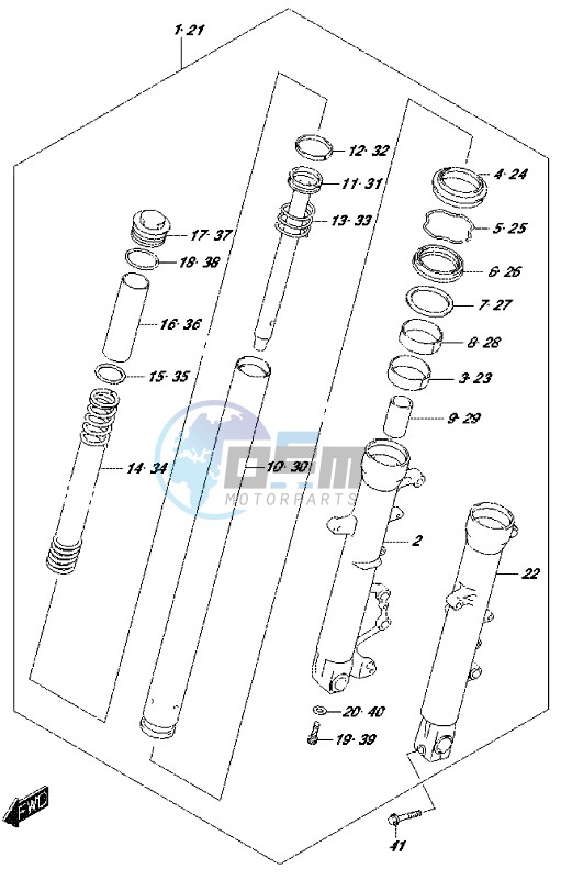 FRONT FORK DAMPER (DL650AL7 E21)