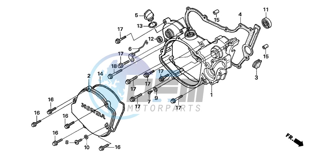 RIGHT CRANKCASE COVER (CR125R5-7)