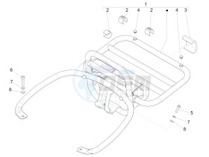 GTS 300 ie Touring drawing Rear luggage rack