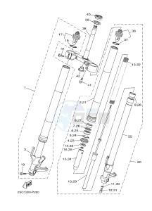 MTM850 MTM-850 XSR900 (B901) drawing FRONT FORK