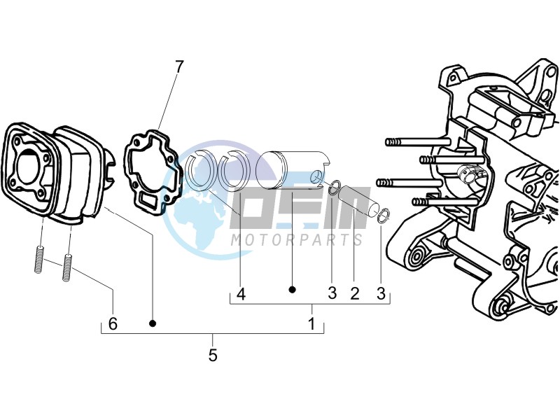 Cylinder - Piston - Wrist pin unit