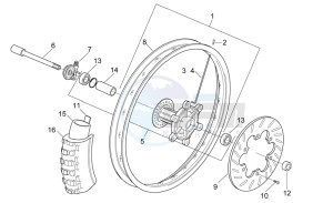 MX 50 drawing Front wheel - Enduro