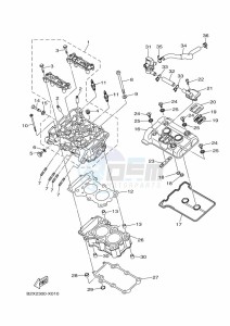 YZF320-A YZF-R3 (B2X8) drawing CYLINDER HEAD