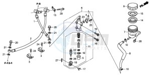 CB600FA CB600FA drawing REAR BRAKE MASTER CYLINDER (CB600FA)