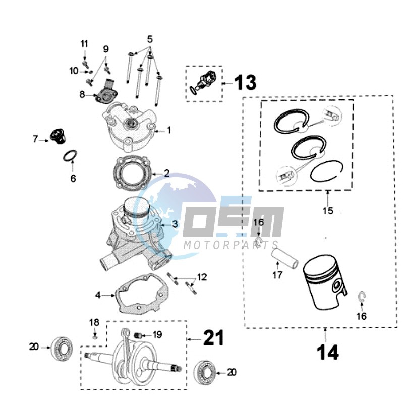 CRANKSHAFT AND CYLINDER