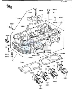 KZ 1100 B [GPZ) (B1-B2) [GPZ) drawing CYLINDER HEAD -- KZ1100-B2- -