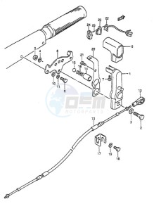 DT 55 drawing Clutch Lever (DT55HTC 1988 to 1991)