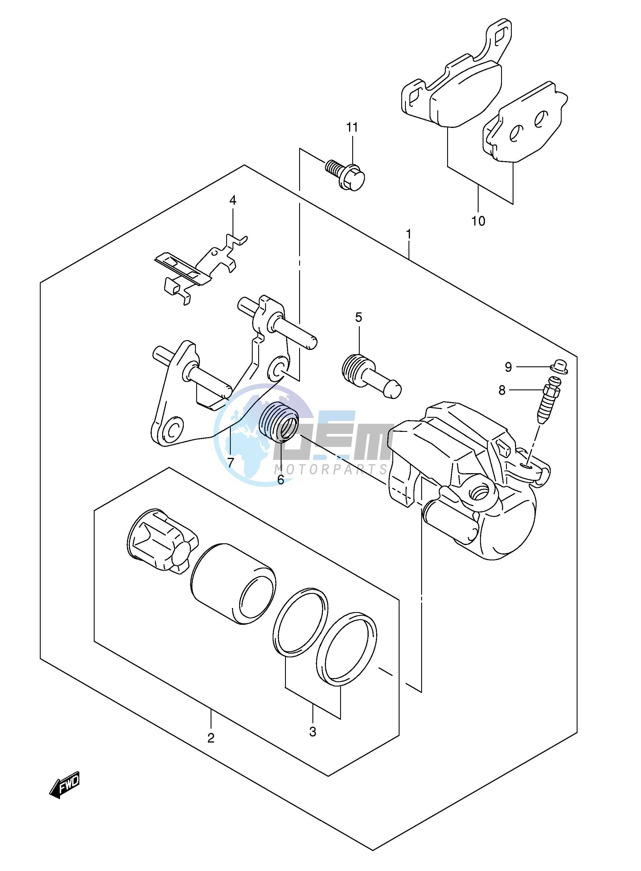 REAR CALIPER (MODEL K5 K6 K7)