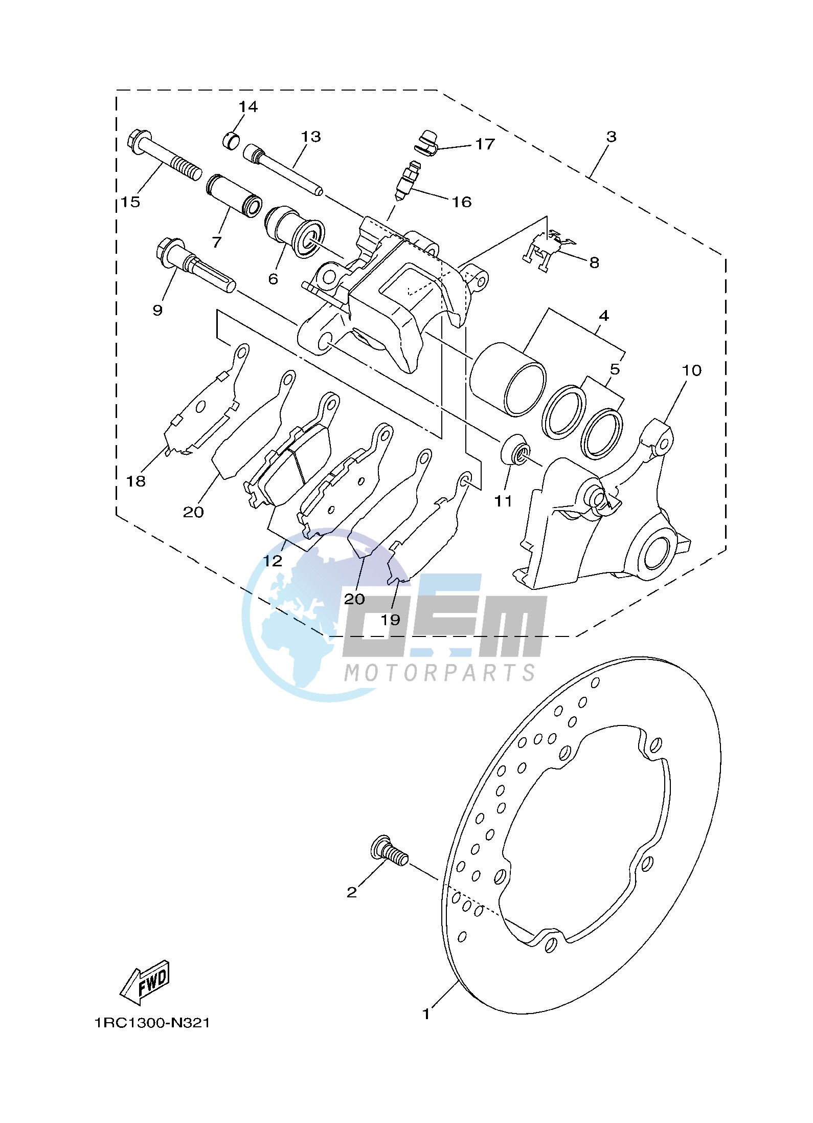 REAR BRAKE CALIPER