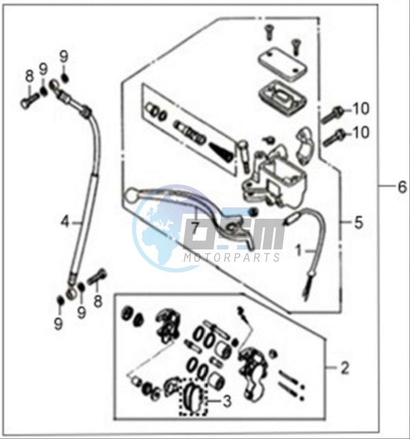 VOORBRAKE CALIPER / BRAKE LEVER /BRAKE LINES