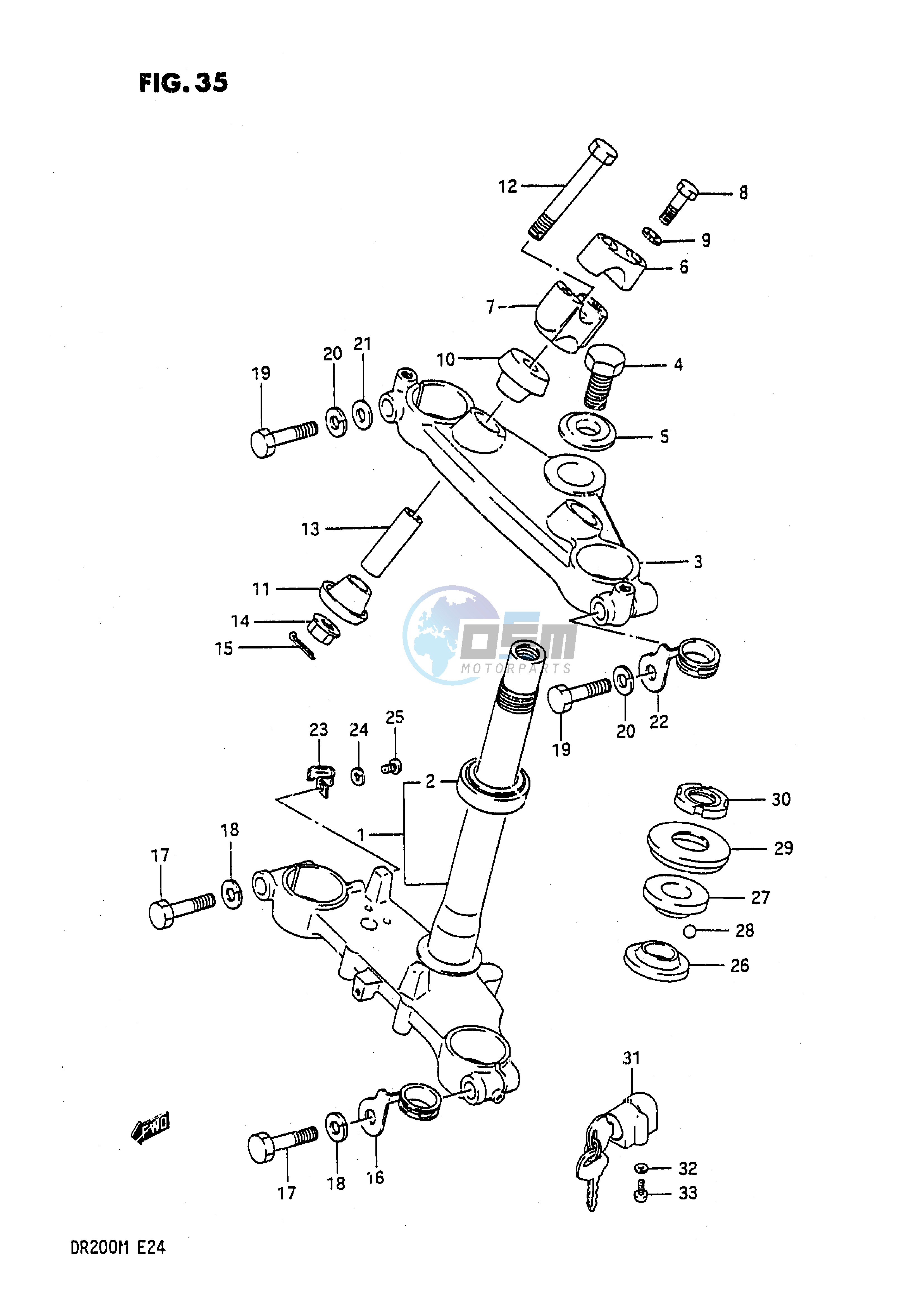 STEERING STEM (MODEL H J K M)