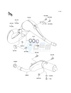 KDX 200 H [KDX200] (H6-H9) [KDX200] drawing MUFFLER-- S- -