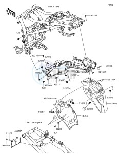 VERSYS-X 300 ABS KLE300CHF XX (EU ME A(FRICA) drawing Rear Fender(s)