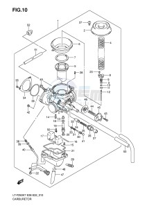 LT-F250 (E28-E33) drawing CARBURETOR