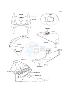 ZX 750 P [NINJA ZX-7R] (P5-P8) [NINJA ZX-7R] drawing DECALS-- EBONY- --- ZX750-P5- -