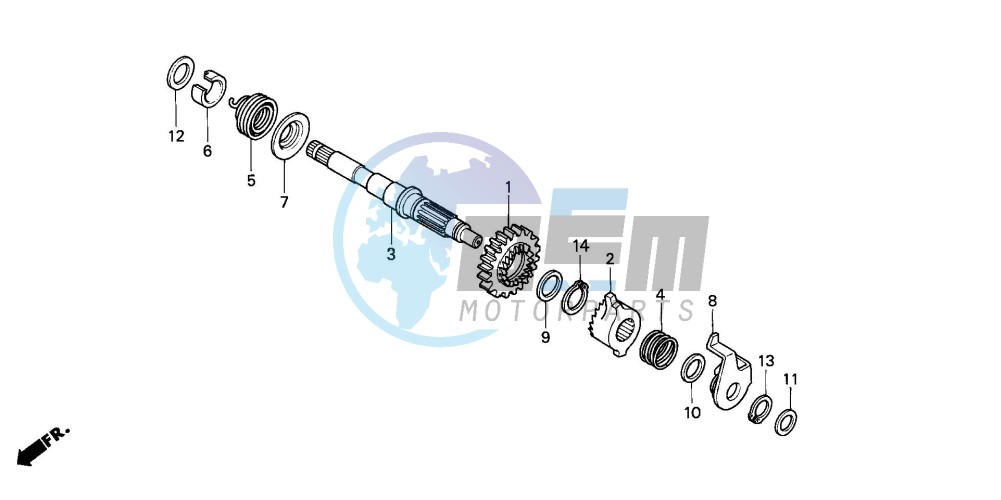 KICK STARTER SPINDLE