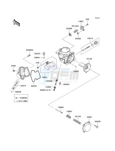 KVF 650 F [BRUTE FORCE 650 4X4I] (F6F-F9F ) F8F drawing CARBURETOR PARTS