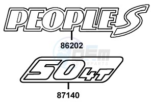 PEOPLE S 50 4T from 05-2009 drawing Emblem - Stripe