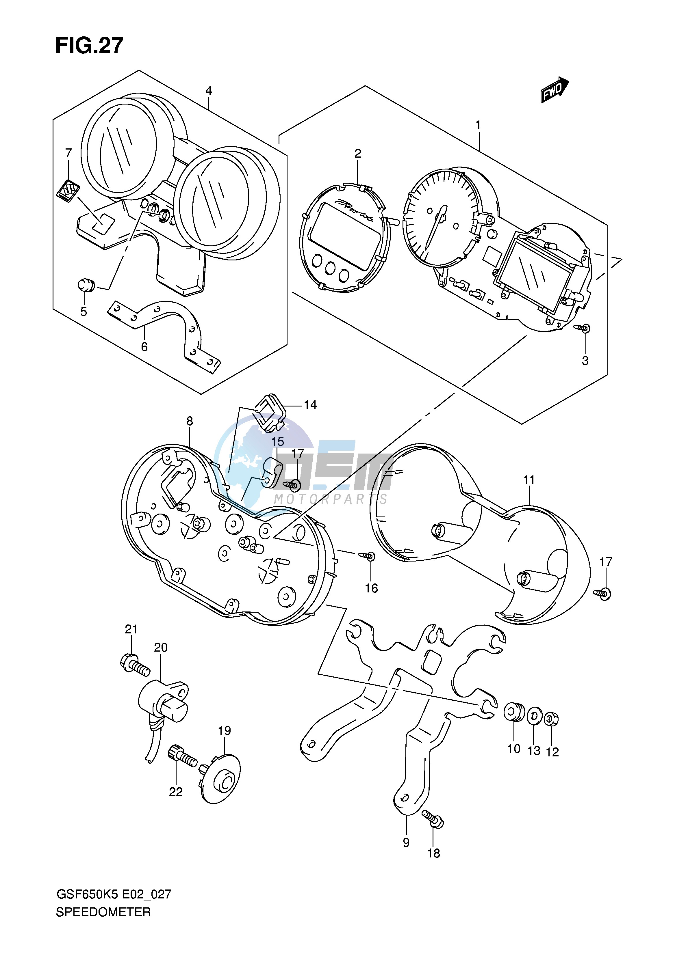 SPEEDOMETER (GSF650K5 K6 UK5 UK6)