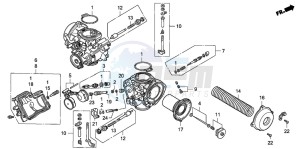 GL1500A GOLDWING ASPENCADE drawing CARBURETOR (COMPONENT PARTS)