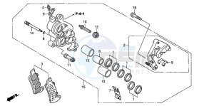 XL700V drawing R. FRONT BRAKE CALIPER (ABS)