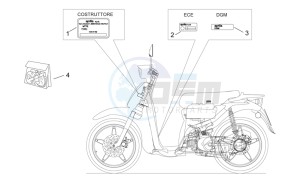 Scarabeo 50 2t (eng. Minarelli) drawing Plate set and decal