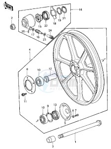 KZ 440 D [LTD BELT] (D1) [LTD BELT] drawing FRONT WHEEL_HUB -- 80 D1- -