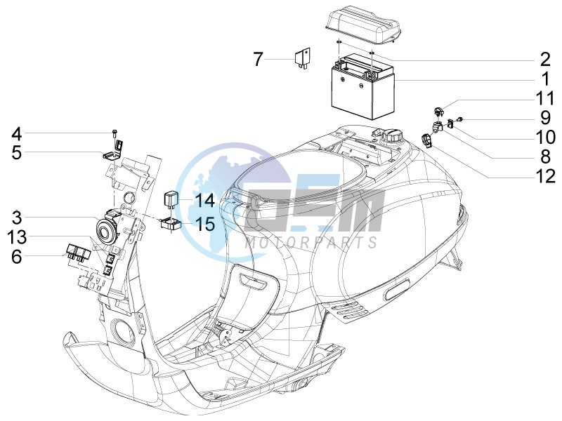 Control switches - Battery - Horn