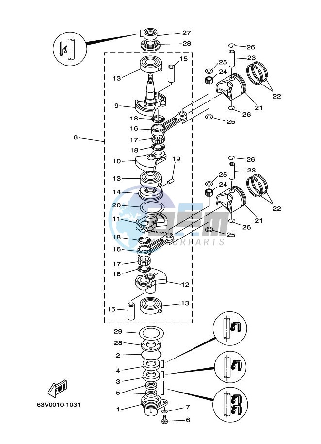 CRANKSHAFT--PISTON