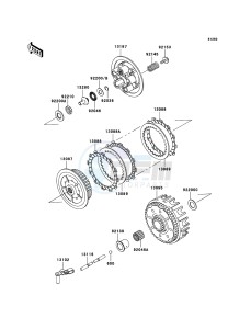 KX125 KX125M7F EU drawing Clutch