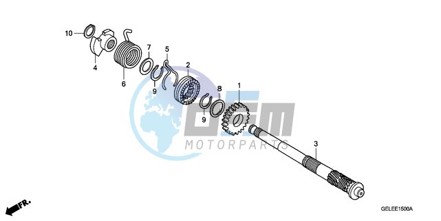 KICK STARTER SPINDLE